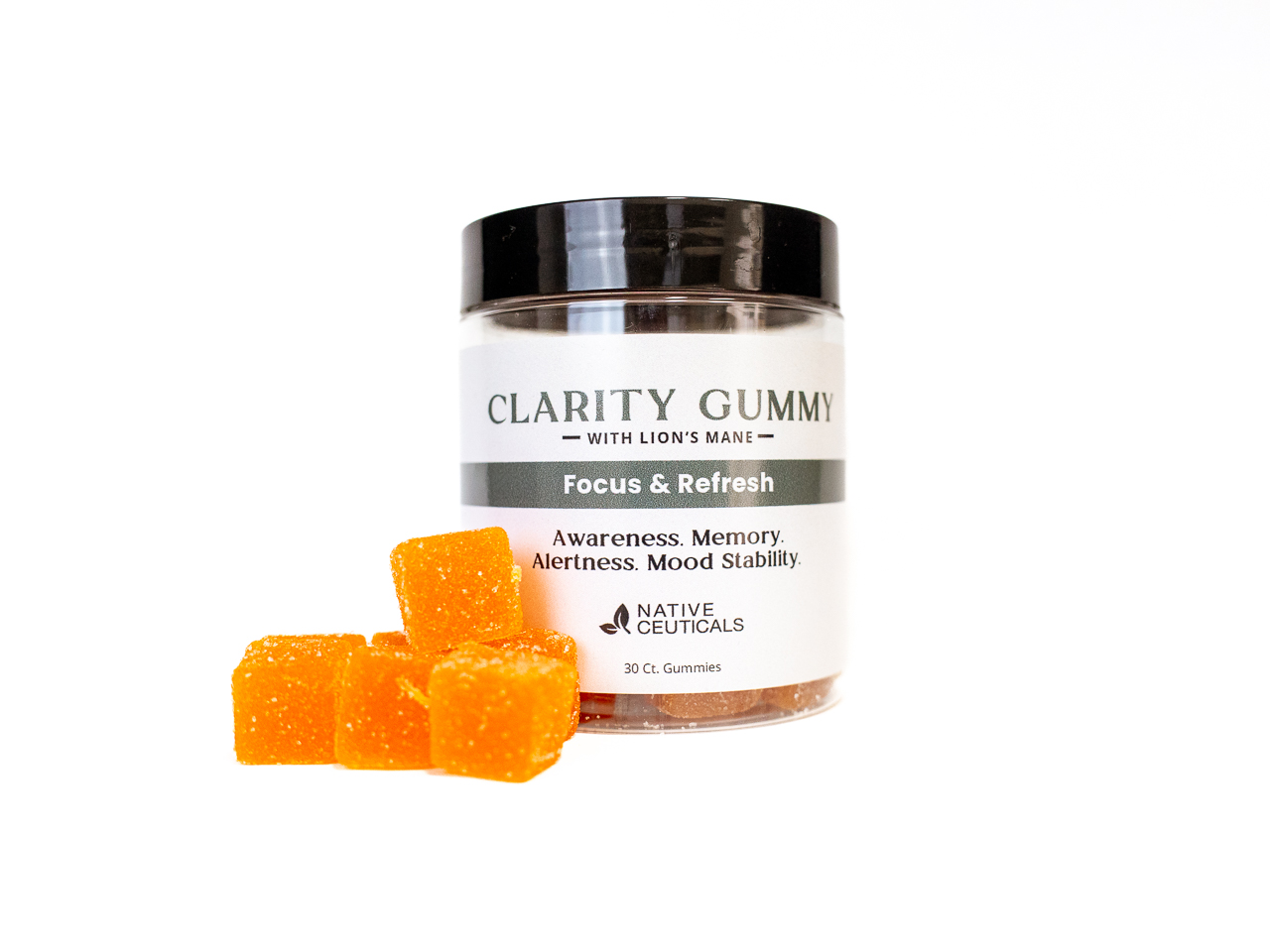 Clarity CBD gummies 600mg with Lion’s Mane and CoQ10 orange flavor