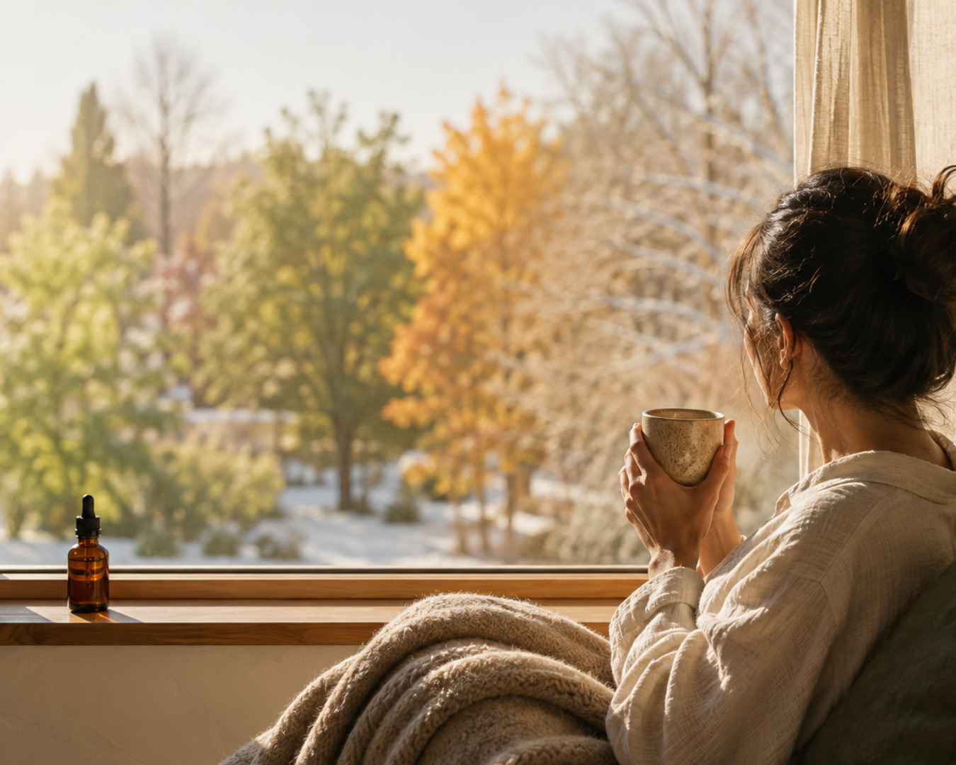 Cozy Window Nook with Warm Tea